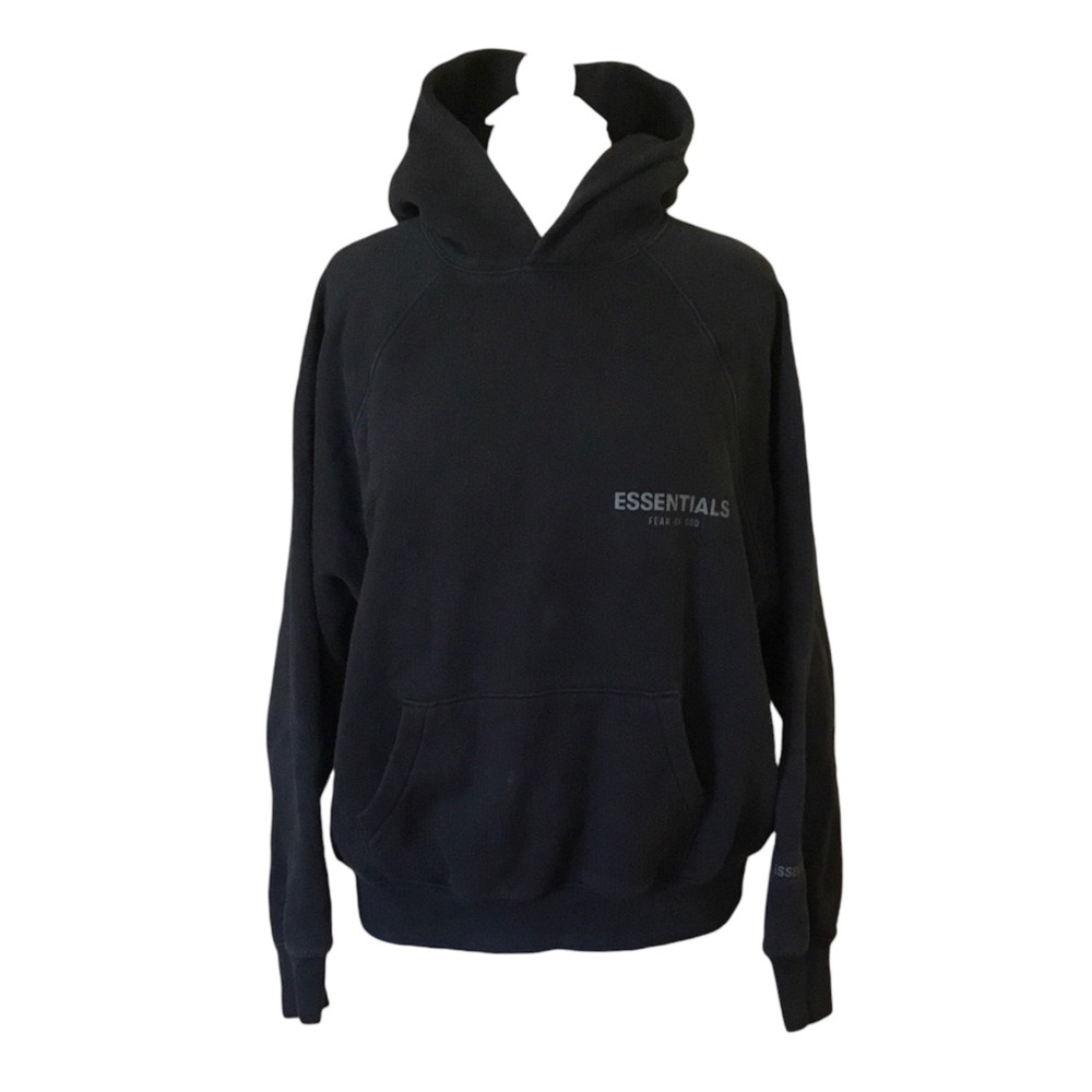 ESSENTIALS Fear of God Black Hooded Sweatshirt